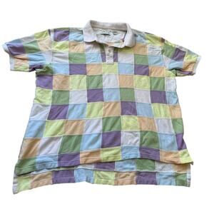 Patchwork ORVIS Colorful Cotton Polo Shirt, size XXL